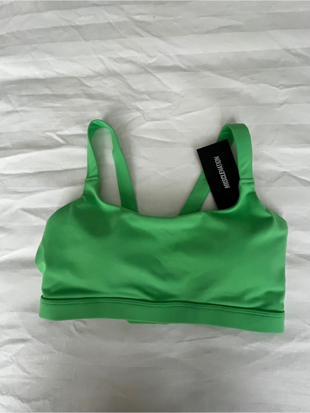 NWT Muscle Nation Green Sports Bra - Bright Green Active Top Size Small